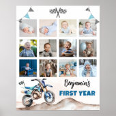 Fast One Blue Dirt Bike Photo Milestone Poster (Vorne)