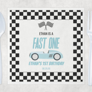 Fast One Blue Race Car 1. Geburtstag Party Serviette