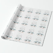 Fast One Blue Race Car Boy 1. Geburtstag Geschenkpapier (Ungerollt)