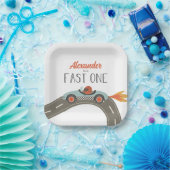 Fast One Blue Race Car Geburtstag Pappteller (Party)