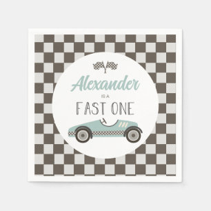 Fast One Blue Race Car Geburtstag Serviette