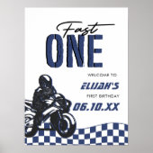 Fast One Boys 1. Dirt Bike Geburtstag Poster (Vorne)