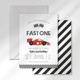 Fast One First Birthday Invitation Einladung