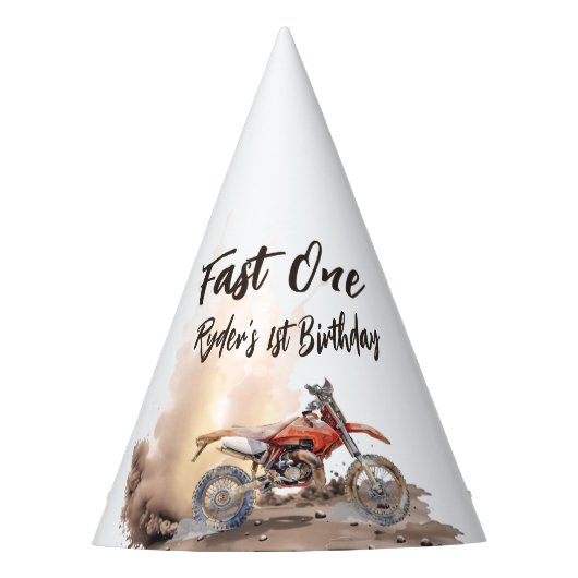 Fast One Little Racer First Birthday Partyhütchen (Vorderseite)