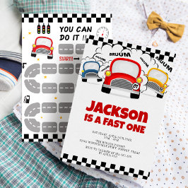 Fast One Modern Interactive Boy 1. Geburtstag Einladung