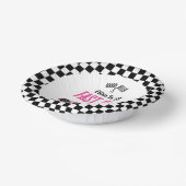 Fast One Pink Race Car Erster 1. Geburtstag Party Pappteller (Gewinkelt)