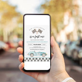 Fast One Race Car 1. Geburtstag Einladung