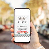 Fast One Race Car 1. Geburtstag Einladung