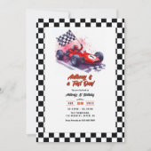"Fast One" Race Car 1. Geburtstag Party Einladung (Vorderseite)