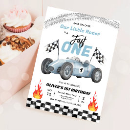 Fast One Race Car 1. Geburtstag Racing Boy Einladung