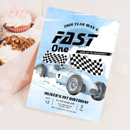 Fast One Race Car 1. Geburtstag Racing Boy Einladung