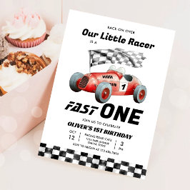 Fast One Race Car 1. Geburtstag Racing Boy Einladung