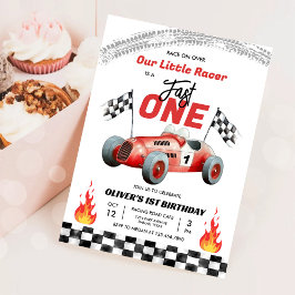 Fast One Race Car 1. Geburtstag Racing Boy Einladung