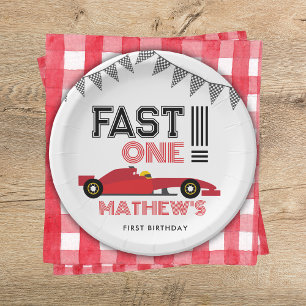 Fast One Race Car 1. Junge Geburtstagsparty Pappteller