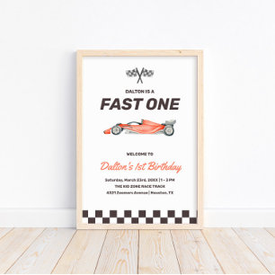 Fast One Race Car 1. Jungs Geburtstagsparty Willko Poster