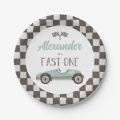 Fast One Race Car Birthday Paper Teller (Vorderseite)