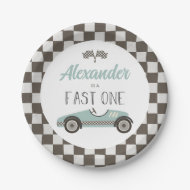 Fast One Race Car Birthday Paper Teller