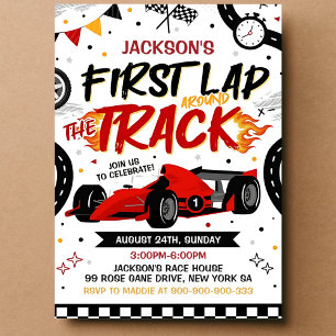 Fast One Race Car Boy 1. Geburtstag Einladung