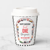 Fast One Race Car Boy 1st Birthday Party Pappbecher (Rückseite)