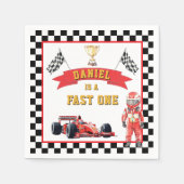 Fast One Race Car Checkered Flag Party Serviette (Vorderseite)