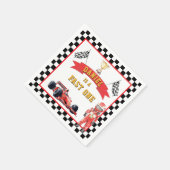 Fast One Race Car Checkered Flag Party Serviette (Ecke)