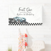 Fast One Race Car First Birthday Banner (Insitu)