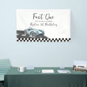 Fast One Race Car First Birthday Banner (Messeveranstaltung)