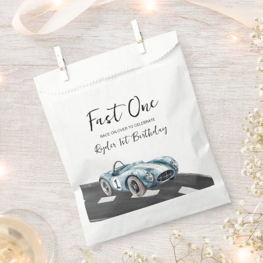 Fast One Race Car First Birthday Geschenktütchen (Ausgeschnitten)