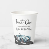 Fast One Race Car First Birthday Pappbecher (Vorderseite)