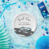 Fast One Race Car First Birthday Pappteller (Party)