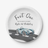 Fast One Race Car First Birthday Pappteller (Vorderseite)