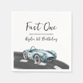 Fast One Race Car First Birthday Serviette (Vorderseite)
