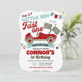 Fast One, Racing 1. Geburtstag Einladung (Stehend Vorderseite)