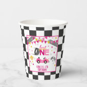 Fast One Racing Birthday Party Cup - Rosa Pappbecher (Vorderseite)