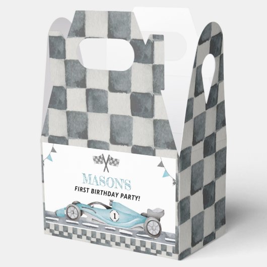 Fast One Racing Car Birthday Party Gefälligkeitsbo Geschenkschachtel (Geöffnet)