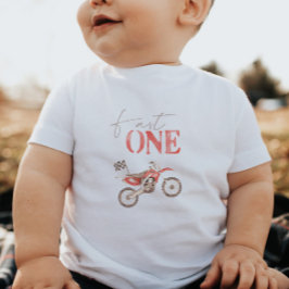 Fast One Red Dirt Bike Birthday T - Shirt Baby