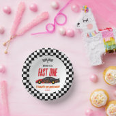 Fast One Red Flame Race Car 1. Geburtstag Party Pappteller (Party)