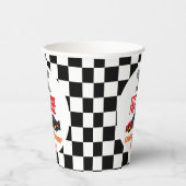 Fast One Red Flame Race Car 1st Birthday Party Pappbecher (Rechts)