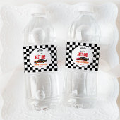 Fast One Red Flame Race Car 1st Birthday Party Wasserflaschenetikett