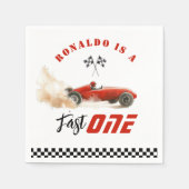 Fast One Red Race Auto 1. Geburtstag Serviette (Vorderseite)