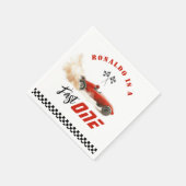 Fast One Red Race Auto 1. Geburtstag Serviette (Ecke)