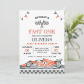 Fast One Red Race Car 1. Junge Einladung zum Gebur (Stehend Vorderseite)