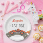 Fast One Red Race Car Geburtstag Pappteller (Party)
