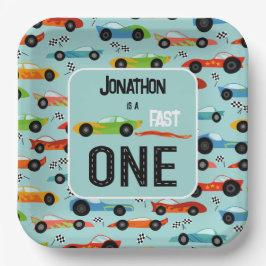 Fast One Rennwagen zum Thema 1. Geburtstag Party Pappteller