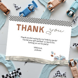 Fast One Two Race Car Geburtstag Dankeskarte