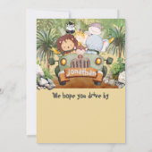 Fast One Wild One Safari Animals Auto 1. Geburtsta Einladung (Rückseite)