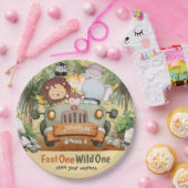 Fast One Wild One Safari Animals Auto 1. Geburtsta Pappteller (Party)