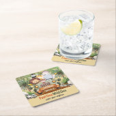 Fast One Wild One Safari Animals Auto 1. Geburtsta Rechteckiger Pappuntersetzer (Vor Ort)