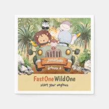 Fast One Wild One Safari Animals Auto 1. Geburtsta