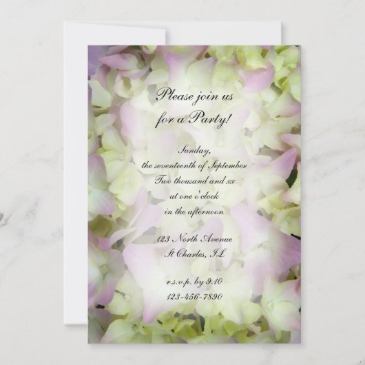 Fast Pink Hydrangea Blume Alle Ocassion Party Einladung (Vorderseite)